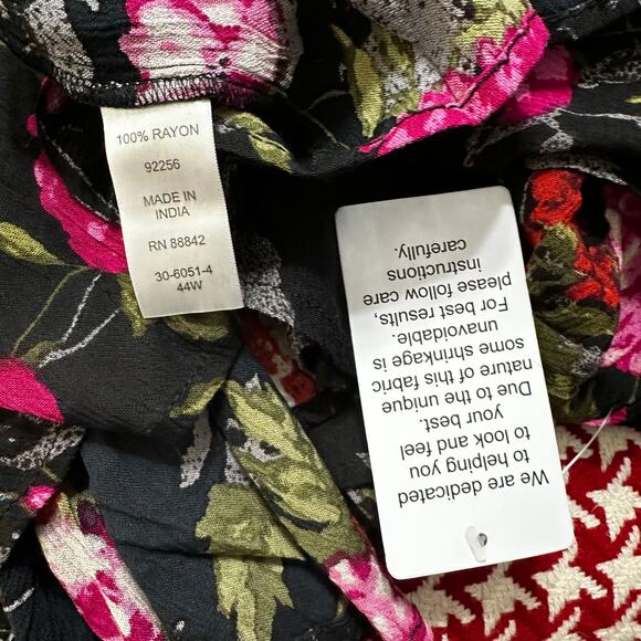 Roaman's Midi Dress Size 44W Rayon Floral Boho Peasant Gypsy Festival Cottage - Picture 6 of 8